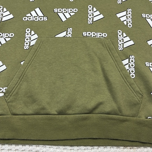 Adidas Men’s Green With White Logo Pullover Hoodie Size Medium Pre Owned - Picture 6 of 10
